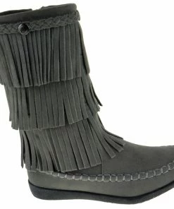 Jelly Beans Hobo Little Girls 3 Layer Knee High Fringe Moccasin Boots Girl's