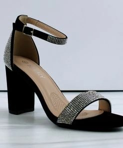 Forever Hopeful-9 Womens Rhinestone Almond Toe Heeled Sandals