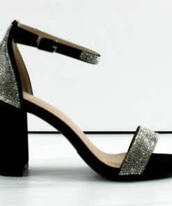 Forever Hopeful-9 Womens Rhinestone Almond Toe Heeled Sandals