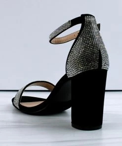 Forever Hopeful-9 Womens Rhinestone Almond Toe Heeled Sandals