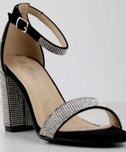 SHOE BARGAIN WAREHOUSE (WWW.SBWSHOES.COM) Hopeful 8 Women's Ultra Rhinestone Bling Chunky Heeled Pumps