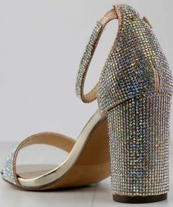 SHOE BARGAIN WAREHOUSE (WWW.SBWSHOES.COM) Hopeful 8 Women's Ultra Rhinestone Bling Chunky Heeled Pumps