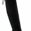 Top Moda Women's Isla 1 Womens Over The Knee Almond Toe Tie Back Boots
