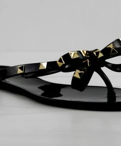 Forever Women's Jelly 12 Womens Stud Embellished Jelly Flip Flops