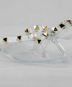 Forever Women's Jelly 12 Womens Stud Embellished Jelly Flip Flops