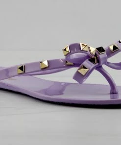 Forever Women's Jelly 12 Womens Stud Embellished Jelly Flip Flops