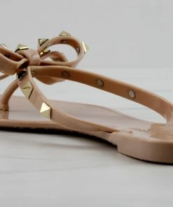 Forever Women's Jelly 12 Womens Stud Embellished Jelly Flip Flops