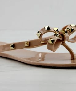 Forever Women's Jelly 12 Womens Stud Embellished Jelly Flip Flops