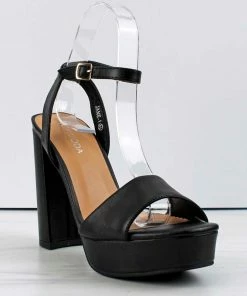 Top Moda Jane-1 Womens Platform Block Heel Open Toe Sandals