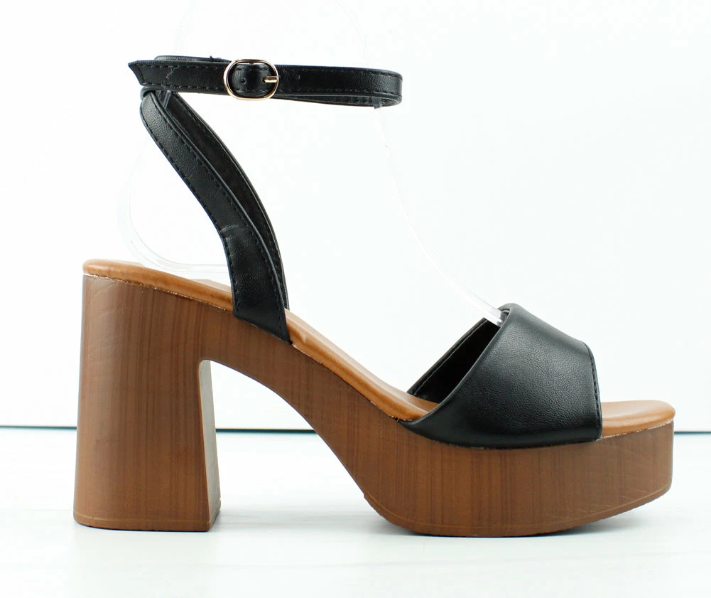 Top Moda Java 7 Womens High Heel Platform Wooden Sandals 2 Top Moda Java 7 Womens High Heel Platform Wooden Sandals