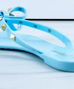 Forever Women's Jelly 12 Womens Stud Embellished Jelly Flip Flops