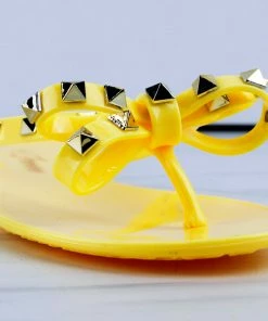 Forever Women's Jelly 12 Womens Stud Embellished Jelly Flip Flops