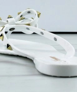 Forever Women's Jelly 12 Womens Stud Embellished Jelly Flip Flops