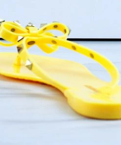 Forever Women's Jelly 12 Womens Stud Embellished Jelly Flip Flops