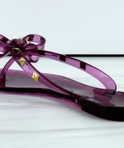 Forever Women's Jelly 12 Womens Stud Embellished Jelly Flip Flops