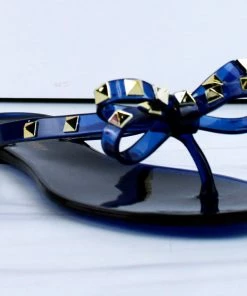 Forever Women's Jelly 12 Womens Stud Embellished Jelly Flip Flops