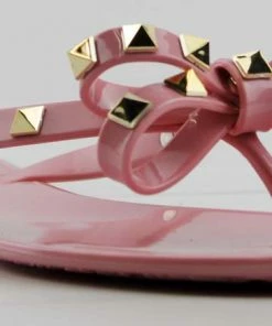Forever Women's Jelly 12 Womens Stud Embellished Jelly Flip Flops