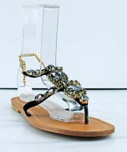 Forever Jewel-44 Womens Thong Strap Jeweled Flat Sandals Women's