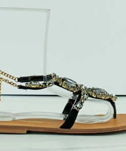 Forever Jewel-44 Womens Thong Strap Jeweled Flat Sandals Women's
