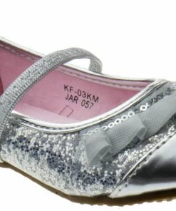 Lucita KF 03KM Girls Glitter Lace Embellished Ballet Flat