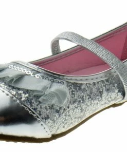 Lucita KF 03KM Girls Glitter Lace Embellished Ballet Flat