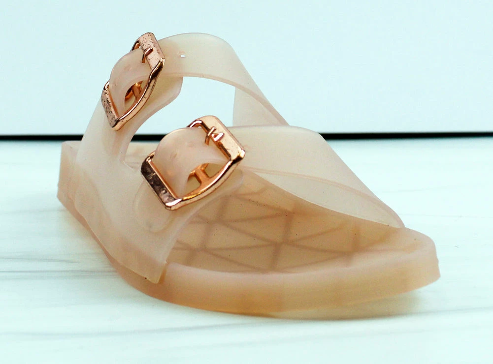 Bamboo Women's Kabo 01 Womens Jelly Double Buckle Padded Sole Slip On Sandals 7 Bamboo Women's Kabo 01 Womens Jelly Double Buckle Padded Sole Slip On Sandals