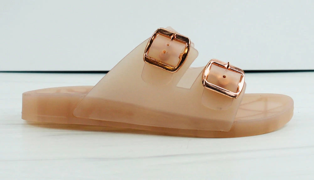 Bamboo Women's Kabo 01 Womens Jelly Double Buckle Padded Sole Slip On Sandals 8 Bamboo Women's Kabo 01 Womens Jelly Double Buckle Padded Sole Slip On Sandals