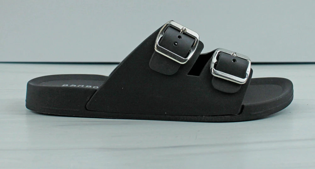 Bamboo Women's Kabo 01 Womens Jelly Double Buckle Padded Sole Slip On Sandals 5 Bamboo Women's Kabo 01 Womens Jelly Double Buckle Padded Sole Slip On Sandals