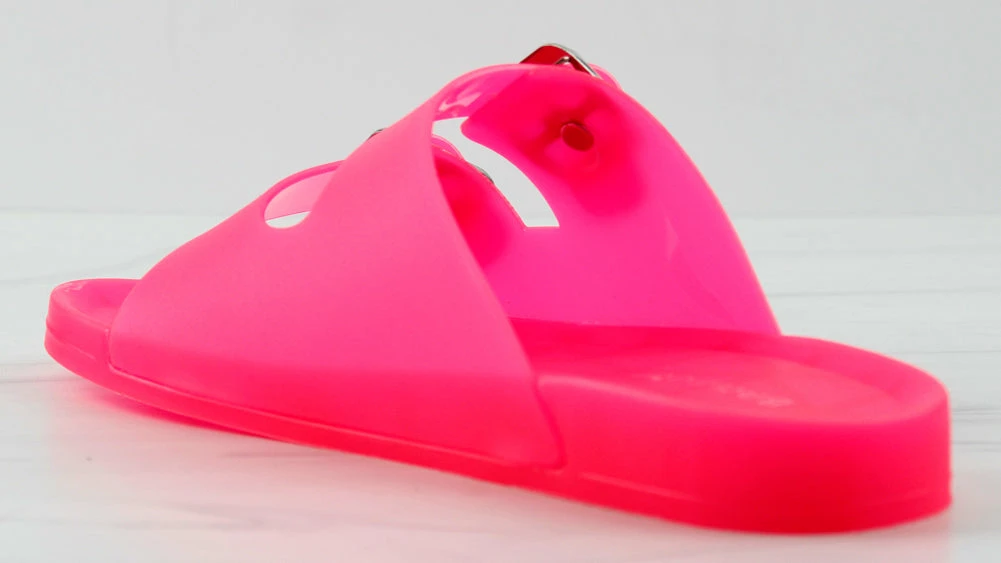 Bamboo Women's Kabo 01 Womens Jelly Double Buckle Padded Sole Slip On Sandals 3 Bamboo Women's Kabo 01 Womens Jelly Double Buckle Padded Sole Slip On Sandals