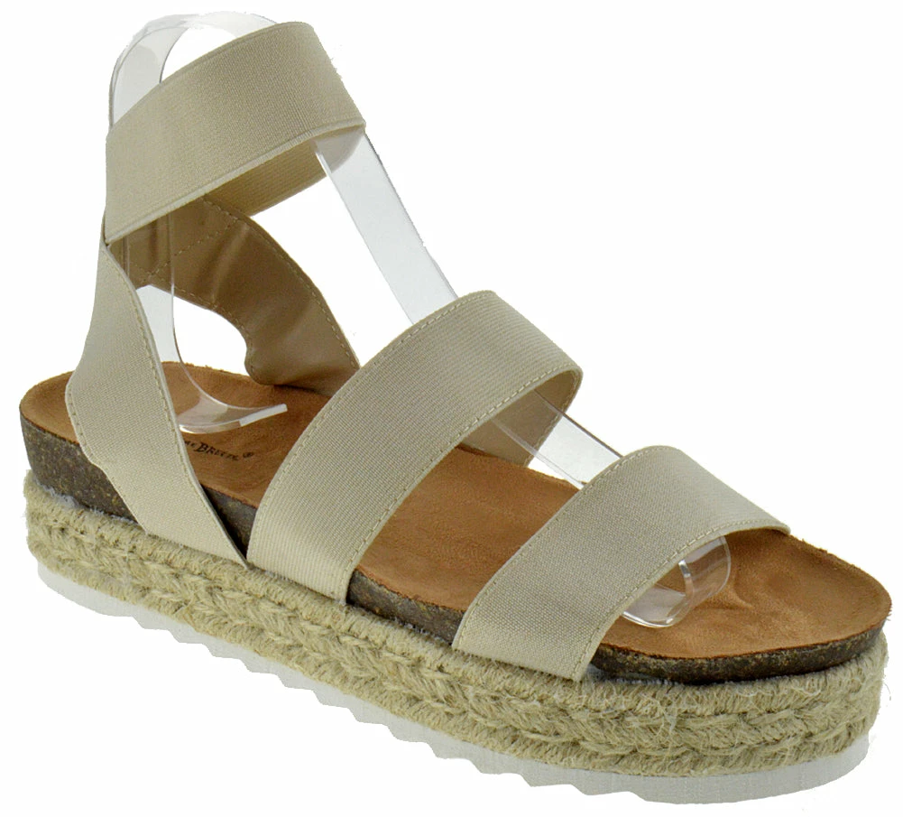 Nature Breeze Kacie 02 Women's Platform Espadrille Stretch Band Sandals 5 Nature Breeze Kacie 02 Women's Platform Espadrille Stretch Band Sandals