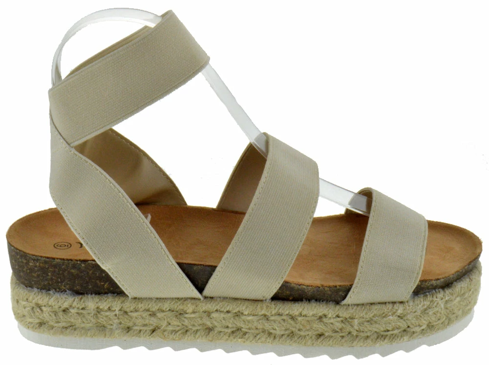 Nature Breeze Kacie 02 Women's Platform Espadrille Stretch Band Sandals 6 Nature Breeze Kacie 02 Women's Platform Espadrille Stretch Band Sandals