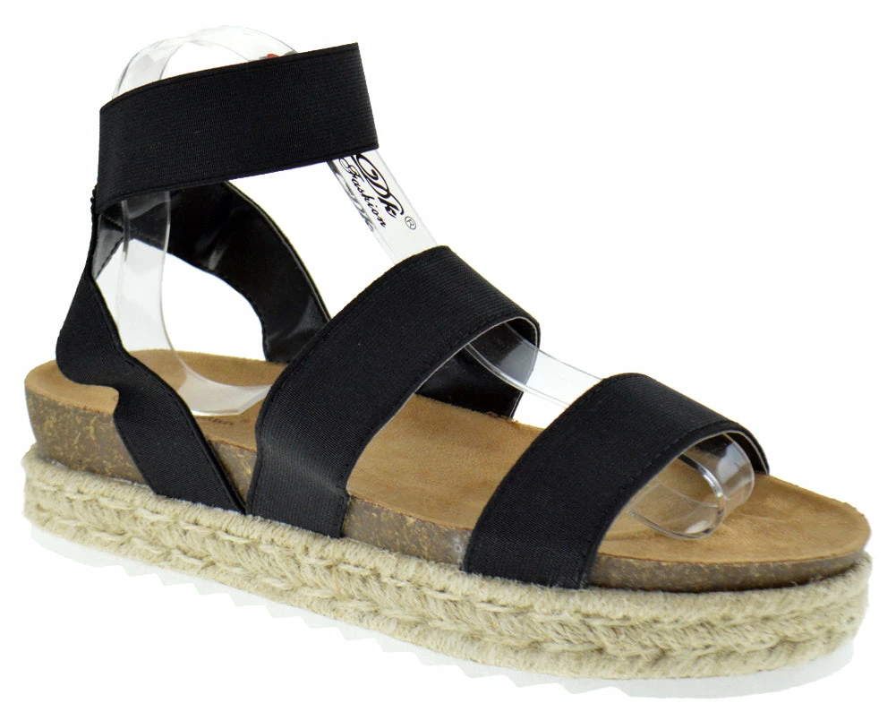Nature Breeze Kacie 02 Women's Platform Espadrille Stretch Band Sandals 1 Nature Breeze Kacie 02 Women's Platform Espadrille Stretch Band Sandals