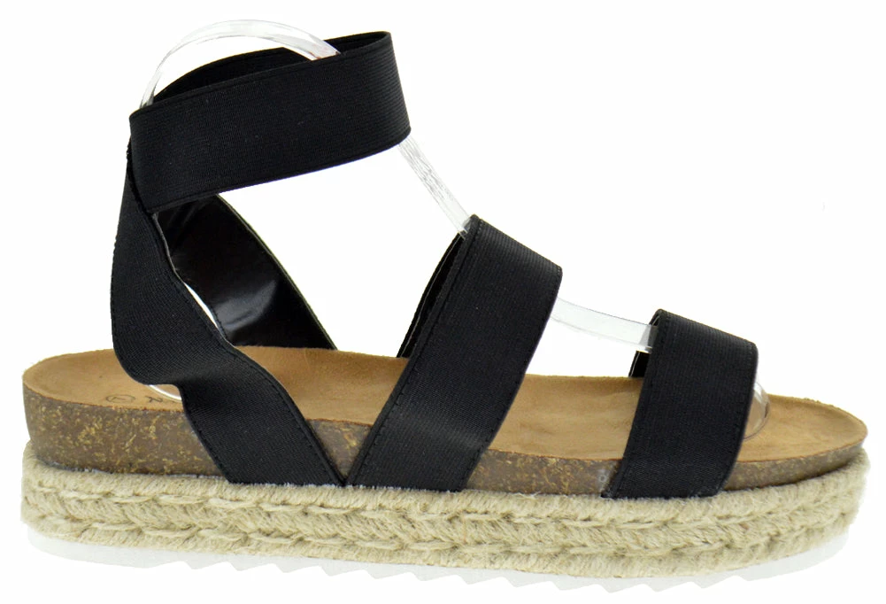 Nature Breeze Kacie 02 Women's Platform Espadrille Stretch Band Sandals 2 Nature Breeze Kacie 02 Women's Platform Espadrille Stretch Band Sandals