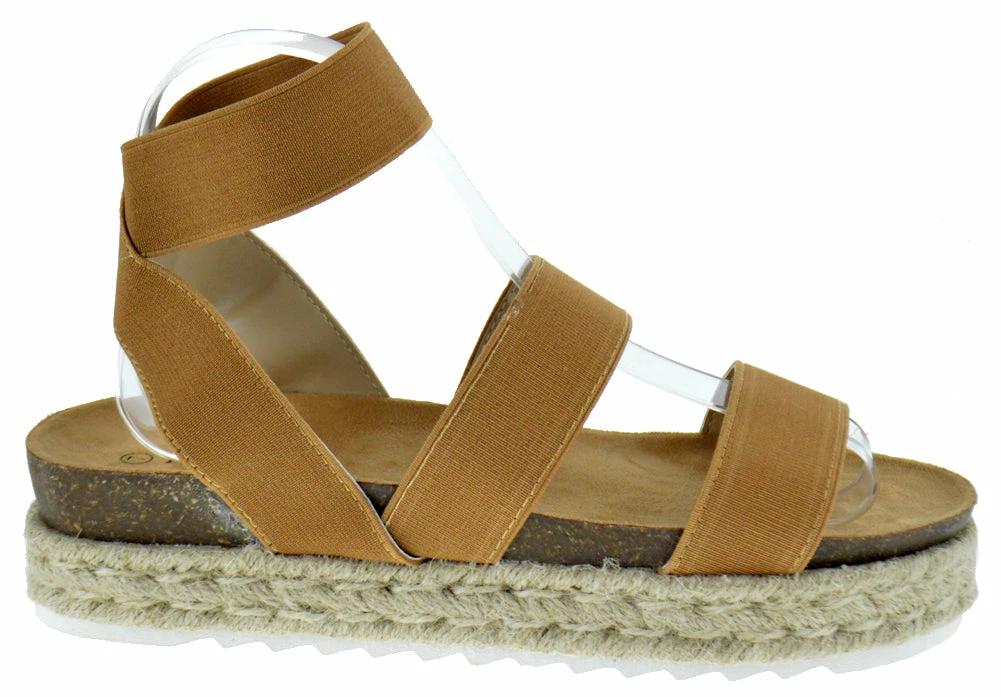 Nature Breeze Kacie 02 Women's Platform Espadrille Stretch Band Sandals 9 Nature Breeze Kacie 02 Women's Platform Espadrille Stretch Band Sandals