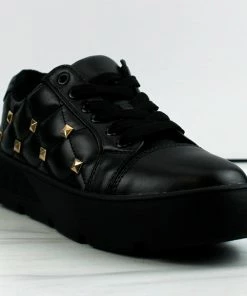 Cape Robin Kenzi Women's Quilted Studded Platform Sneakers