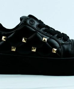 Cape Robin Kenzi Women's Quilted Studded Platform Sneakers