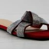Bamboo Kick 38 Womens Criss Cross Strap Rhinestone Embellished Knot Flat Slip On Sandals Women's
