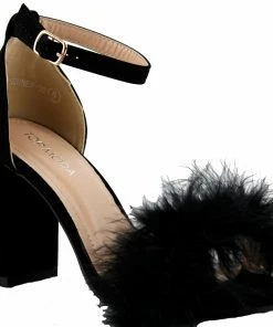 Top Guy Konner 30 Women's Fur Chunky High Heel Strappy Sandals 25 Top Guy Konner 30 Women's Fur Chunky High Heel Strappy Sandals