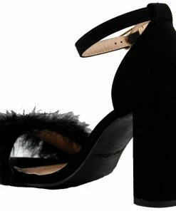 Top Guy Konner 30 Women's Fur Chunky High Heel Strappy Sandals 29 Top Guy Konner 30 Women's Fur Chunky High Heel Strappy Sandals