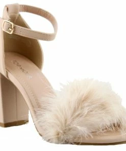 Top Guy Konner 30 Women's Fur Chunky High Heel Strappy Sandals 30 Top Guy Konner 30 Women's Fur Chunky High Heel Strappy Sandals
