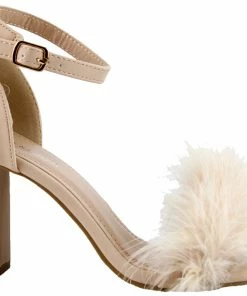 Top Guy Konner 30 Women's Fur Chunky High Heel Strappy Sandals 32 Top Guy Konner 30 Women's Fur Chunky High Heel Strappy Sandals