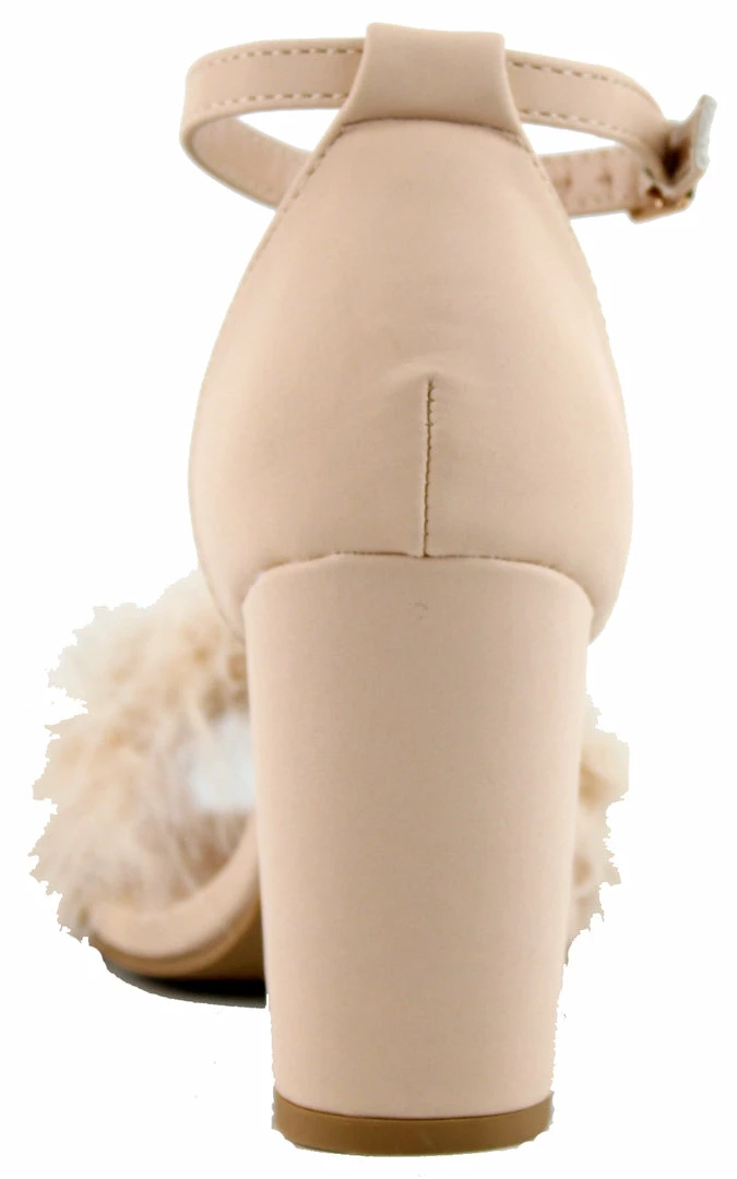 Top Guy Konner 30 Women's Fur Chunky High Heel Strappy Sandals 14 Top Guy Konner 30 Women's Fur Chunky High Heel Strappy Sandals