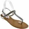 SBW Shoes Women's Kylie 08 Gladiator Rhinestone Thong Flat Sandals
