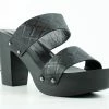 Wild Diva Kyriee 18B Womens Open Toe Wooden Heel Sandals