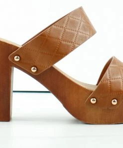 Wild Diva Kyriee 18B Womens Open Toe Wooden Heel Sandals