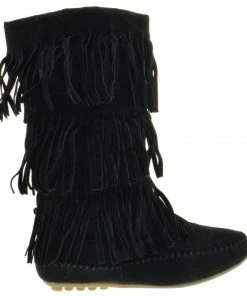 Shoes Of Soul L 3228-1 Women's Layered Fringe Moccasin Boots 14 Shoes Of Soul L 3228-1 Women's Layered Fringe Moccasin Boots