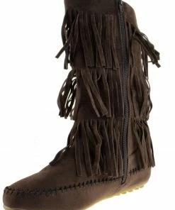 Shoes Of Soul L 3228-1 Women's Layered Fringe Moccasin Boots 19 Shoes Of Soul L 3228-1 Women's Layered Fringe Moccasin Boots