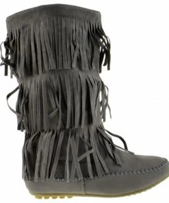 Shoes Of Soul L 3228-1 Women's Layered Fringe Moccasin Boots 16 Shoes Of Soul L 3228-1 Women's Layered Fringe Moccasin Boots