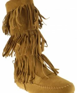 Shoes Of Soul L 3228-1 Women's Layered Fringe Moccasin Boots