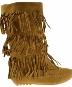 Shoes Of Soul L 3228-1 Women's Layered Fringe Moccasin Boots